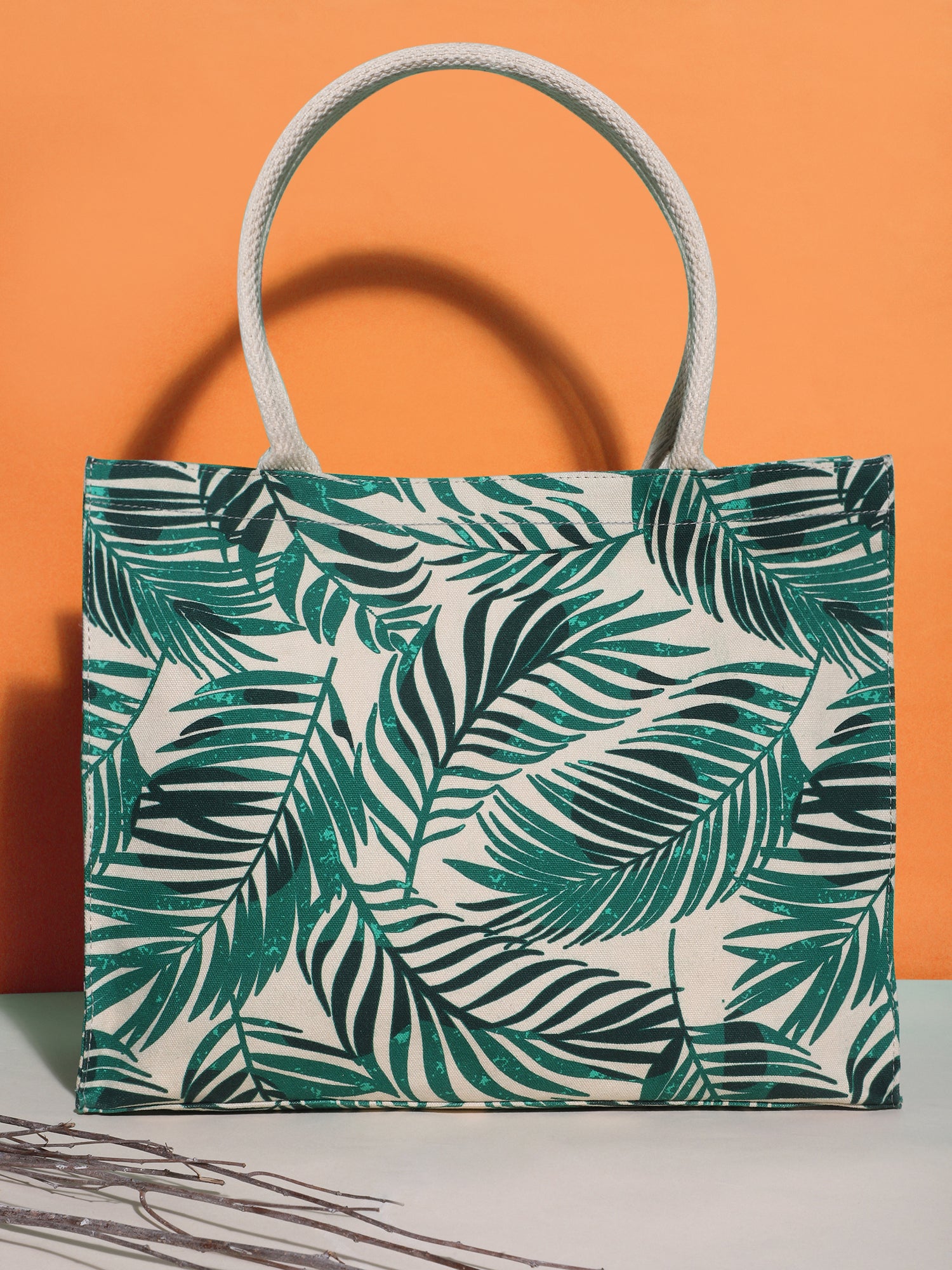 Palm leaf store tote bag