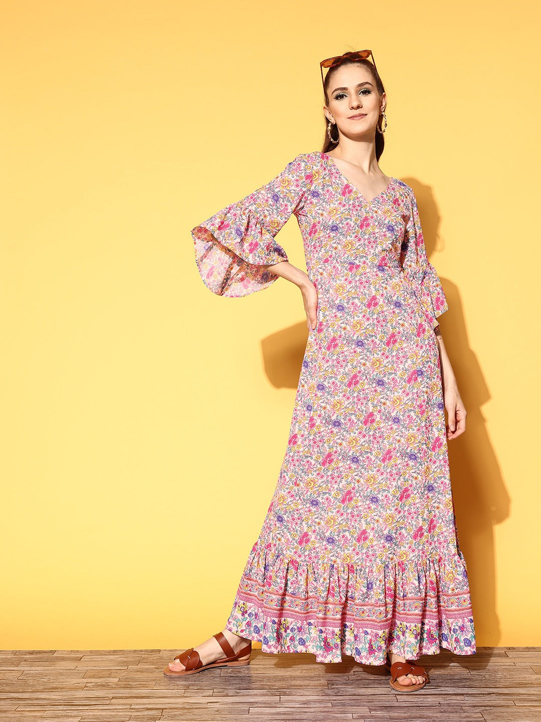 Three quarter sleeve maxi 2025 dresses