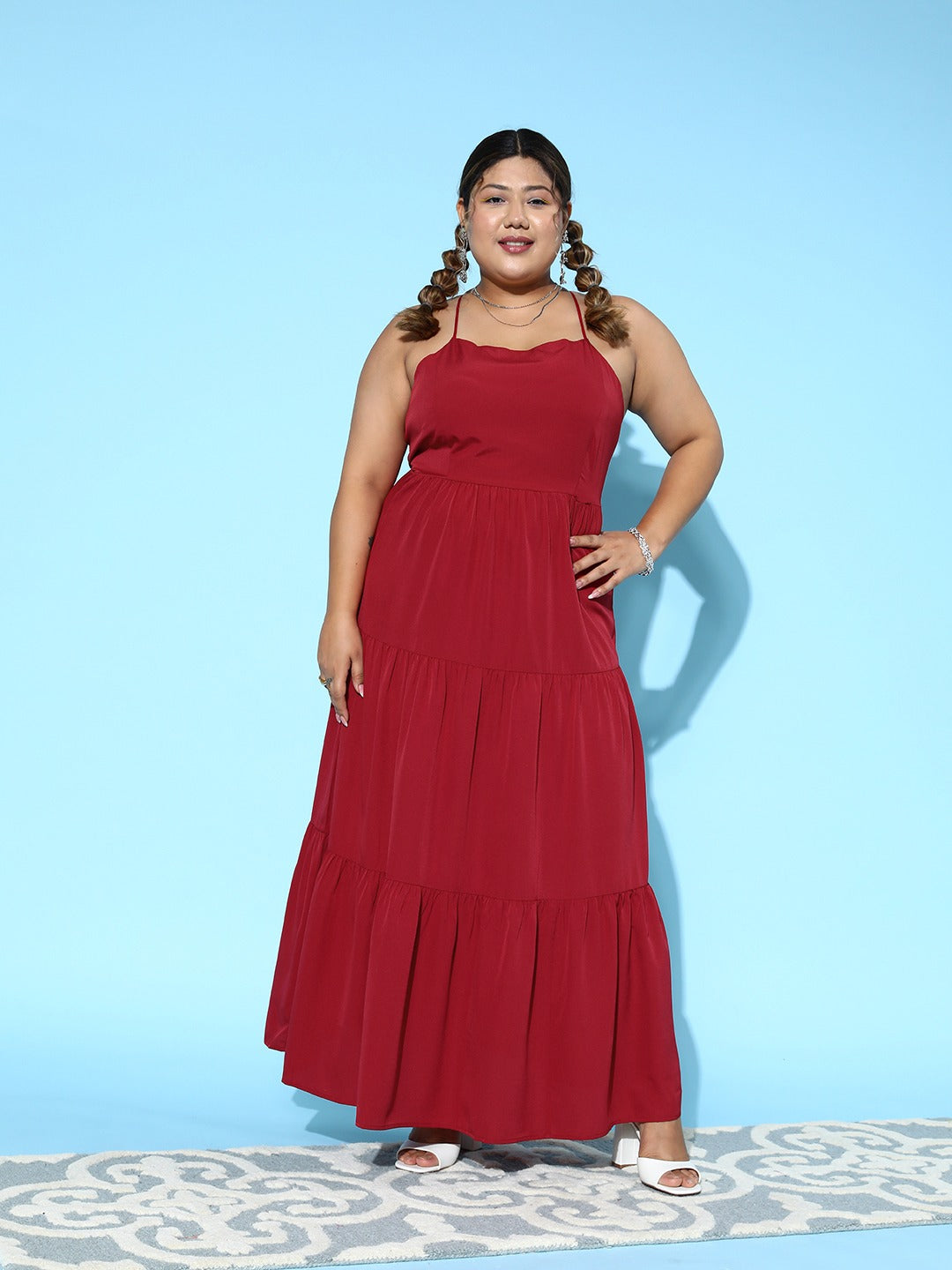 Plus red shop maxi dress