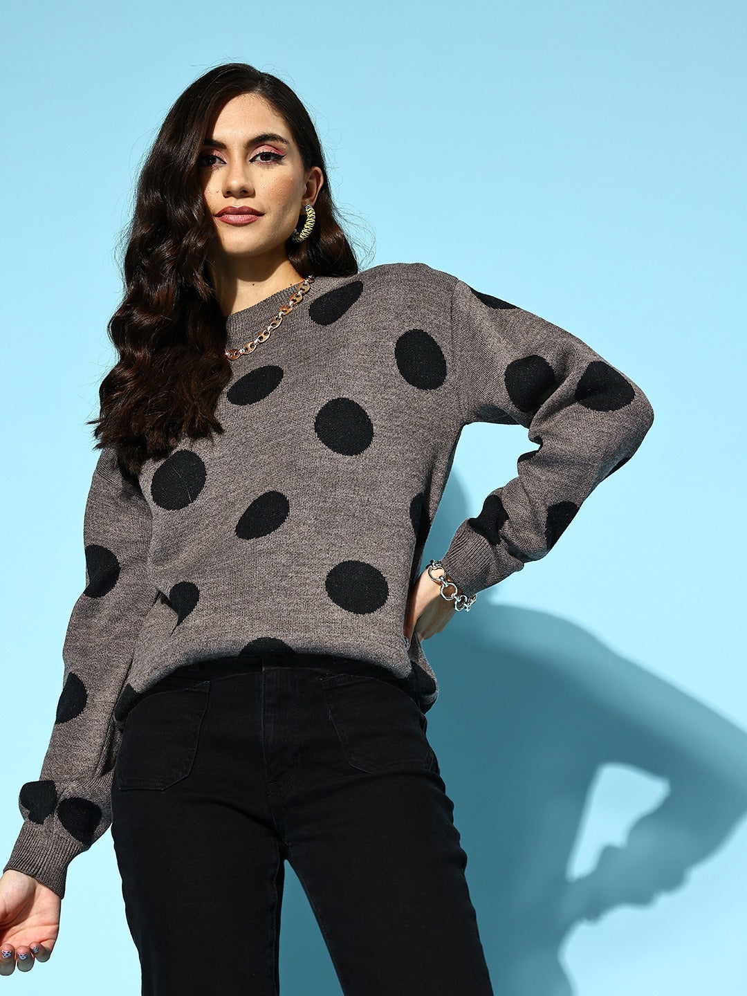 Polka dot hotsell sweater women's