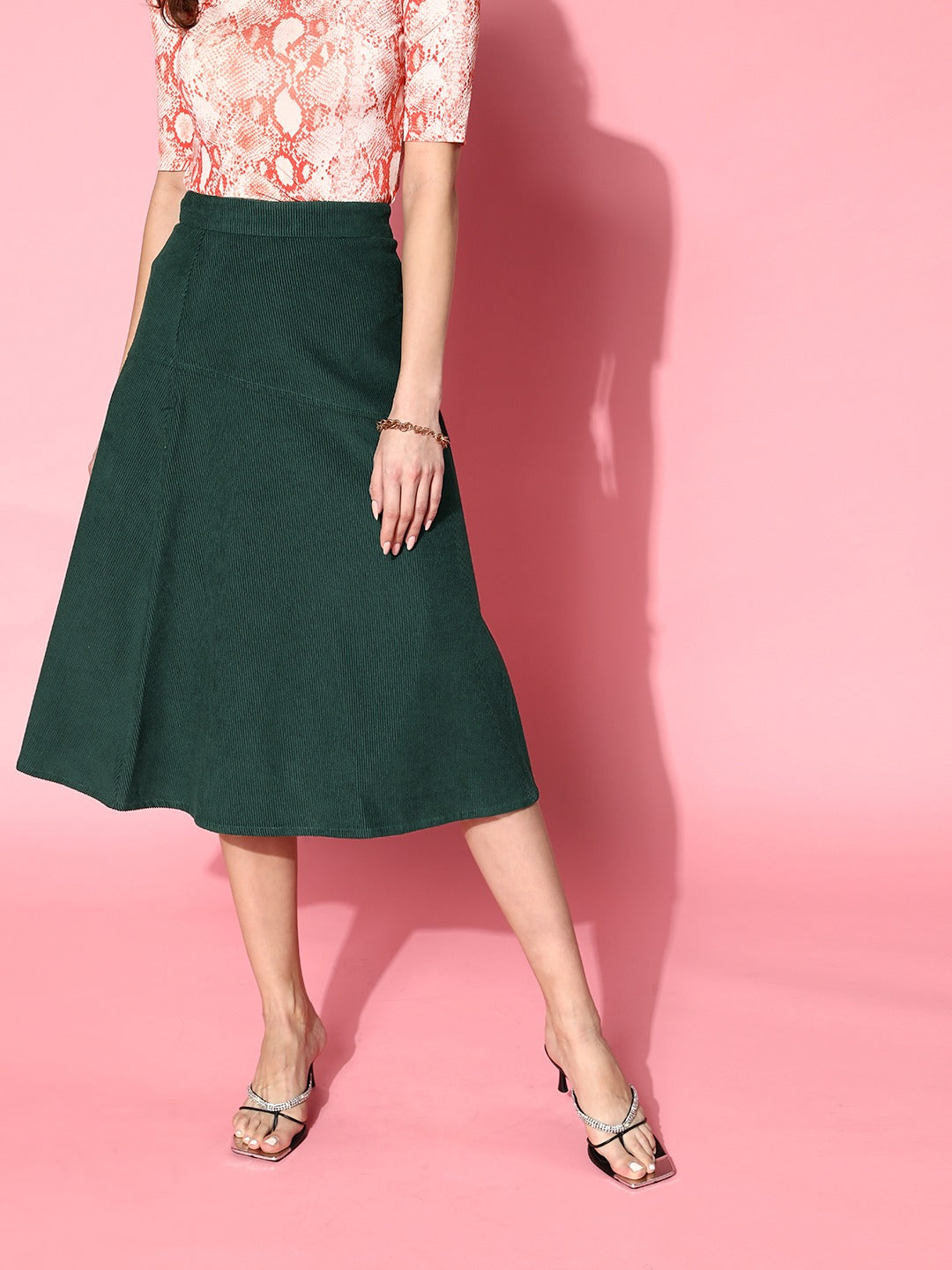 Cotton A-line Midi Skirt - Our Second Nature