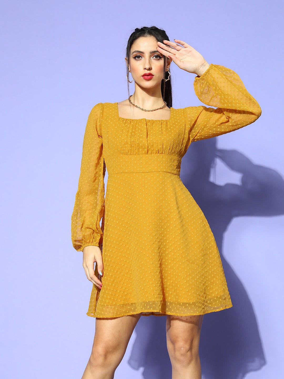 Mustard Yellow Dress - Cold-Shoulder Maxi - Blue Wrap Dress - Lulus