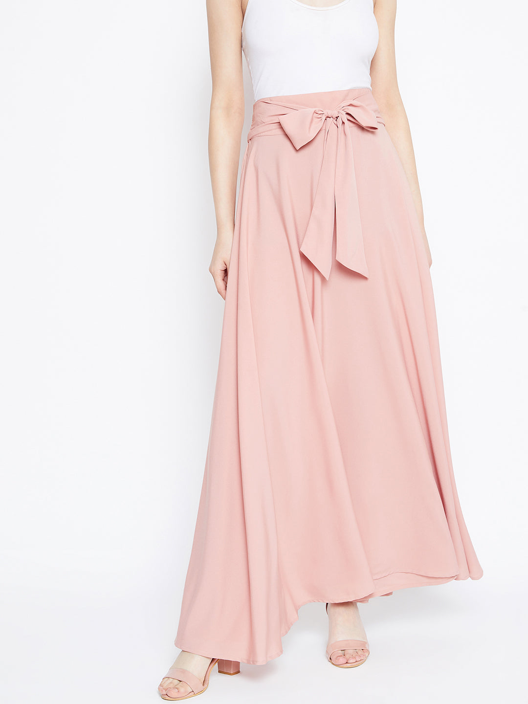 High waisted 2025 long pink skirt