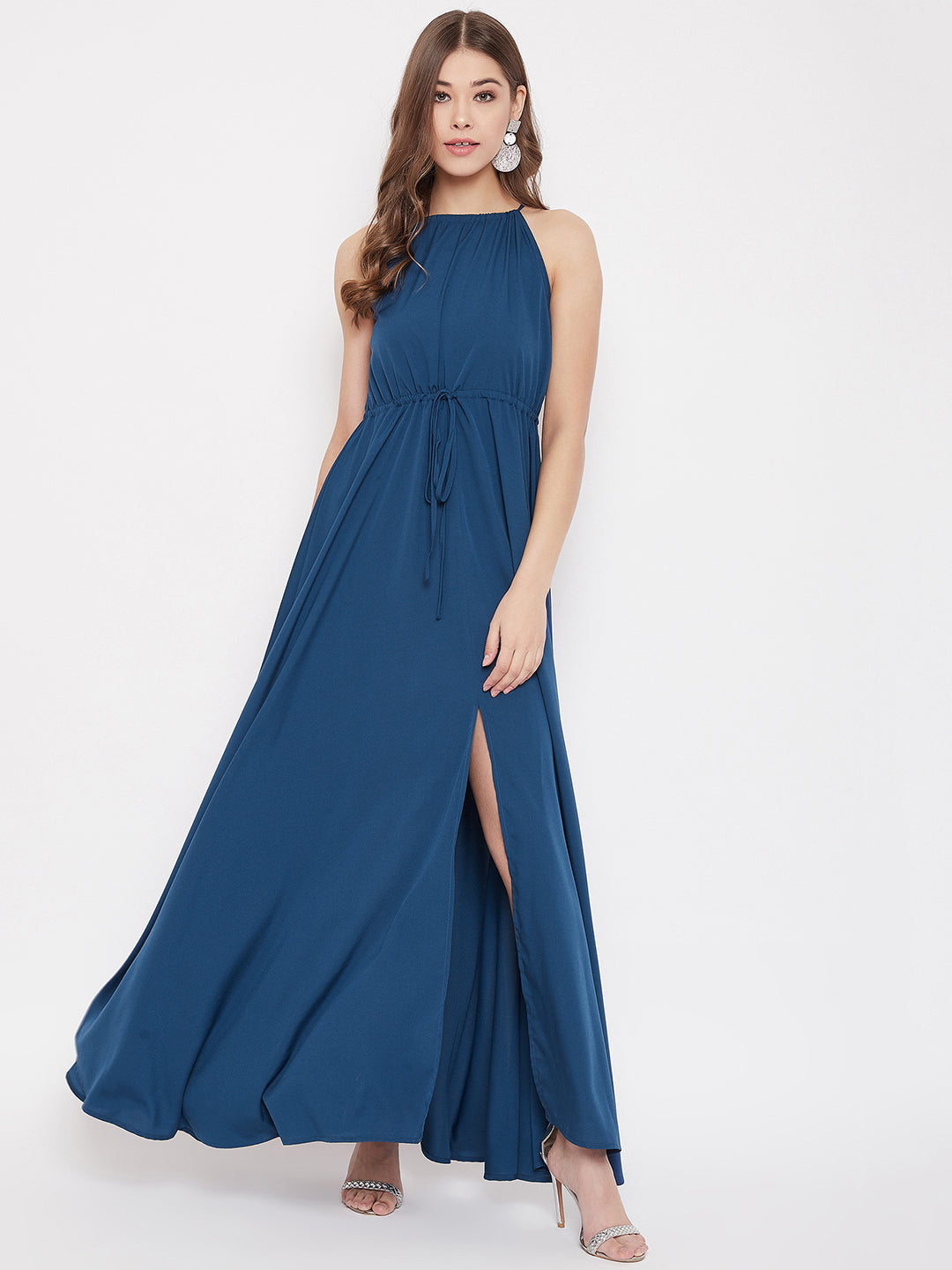 Kellie Halter Maxi Dress in Royal Blue