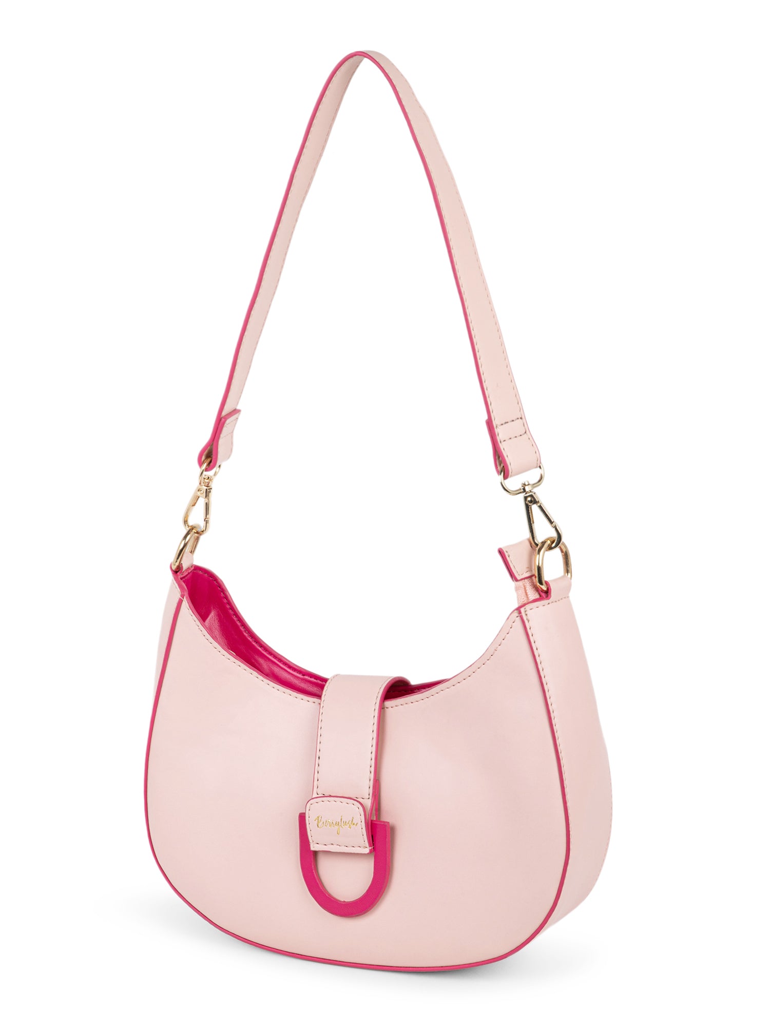 Women Solid Pink Quilted Regular Tote Bag - Berrylush