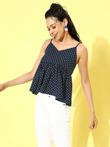 Women's ELLE™ Polka-Dot Peplum Blouse