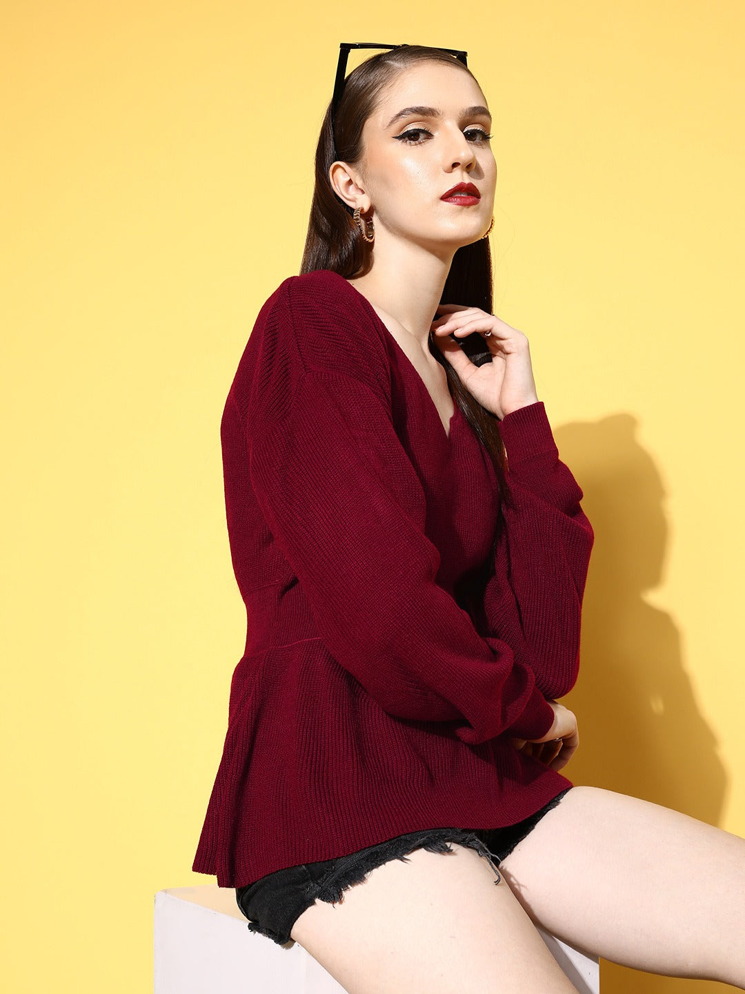 Maroon hotsell pullover women's