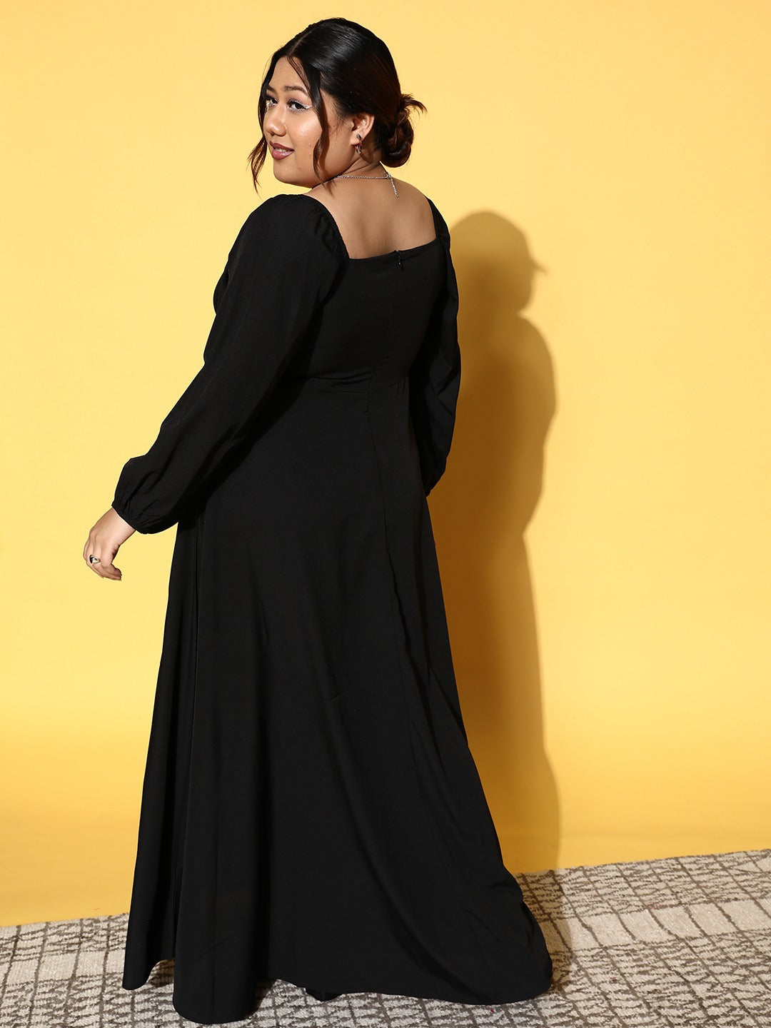 A line hot sale black maxi dress