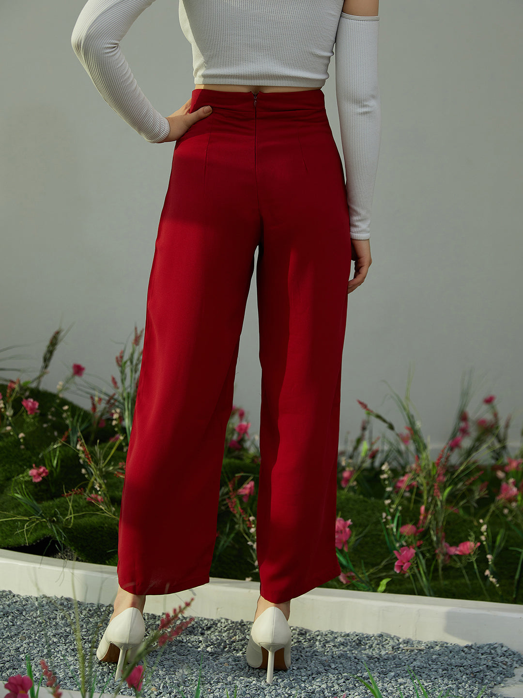 SELONE Palazzo Pants for Women Petite Formal Wide Leg Trendy Casual Summer  Long Pant Fashion Spring/ Versatile Pants for Everyday Wear Running Errands  Going to Work Attending a Casual Event Red S -