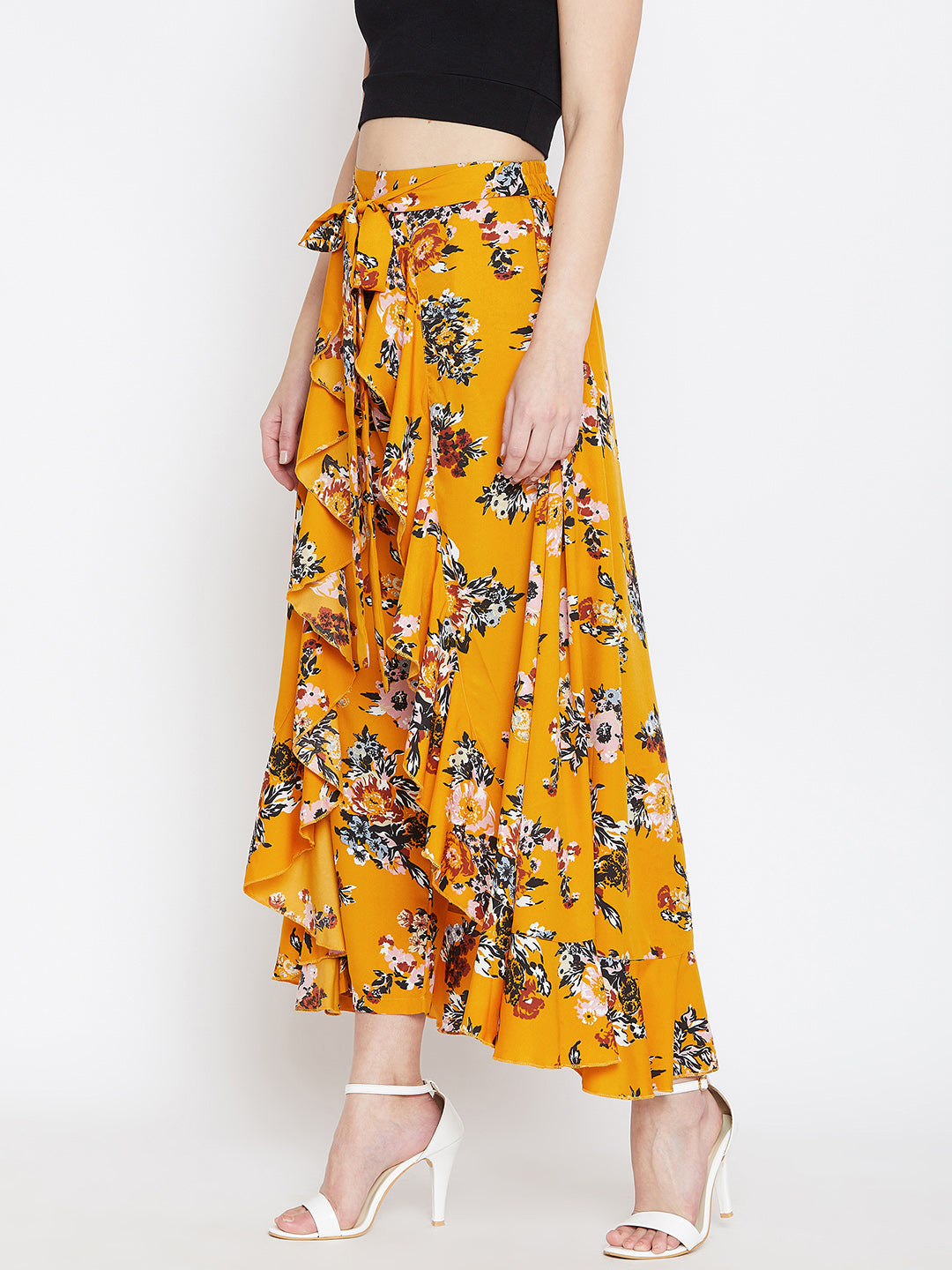 Floral flare 2024 skirt yellow