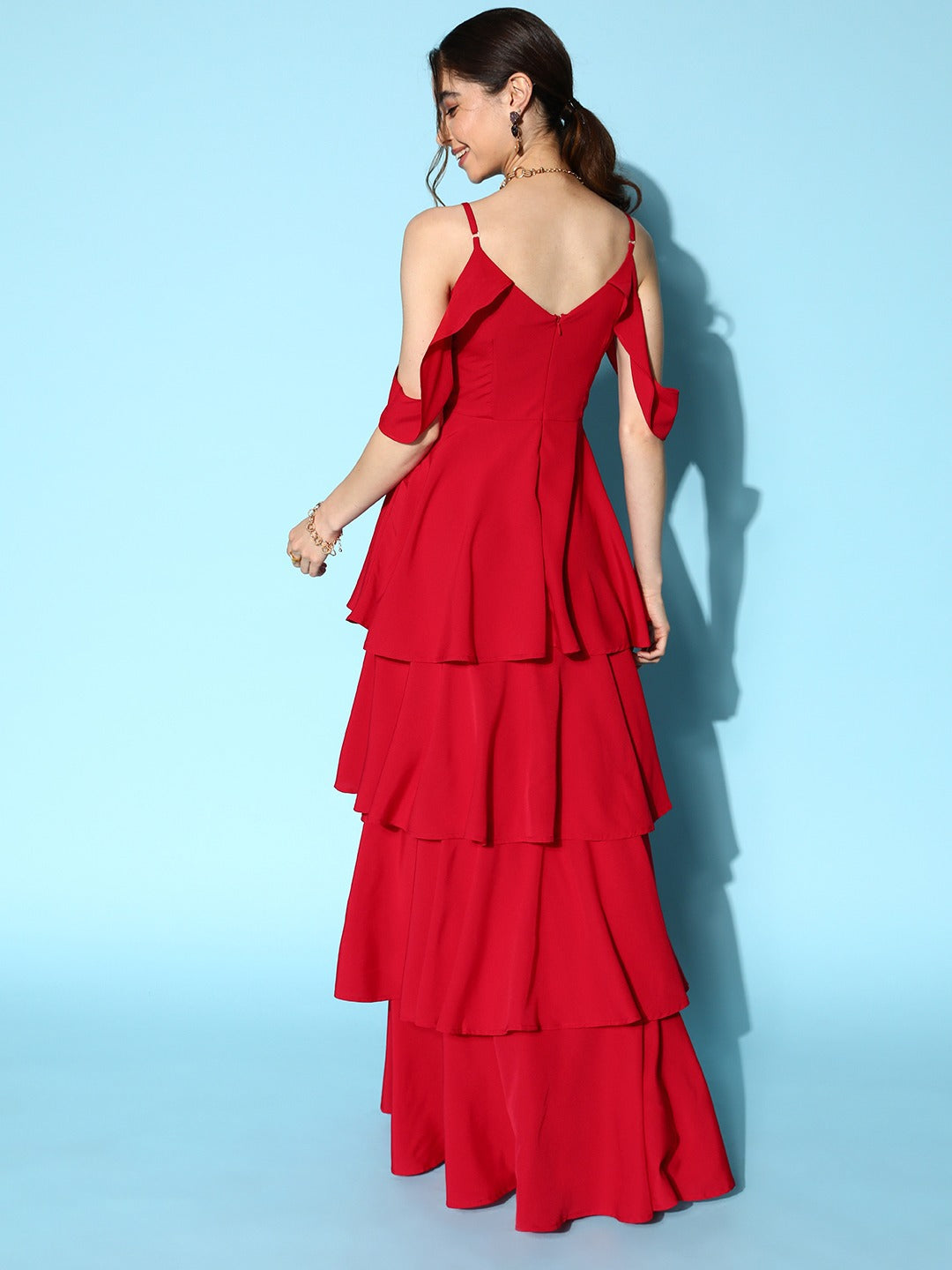 Red a line deals maxi dress