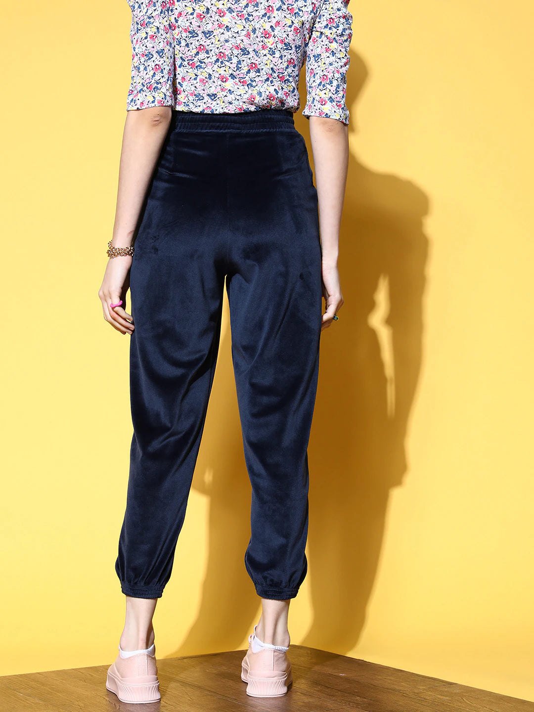 Indya Pants  Buy Indya Royal Blue Velvet Fitted Pants Online  Nykaa  Fashion