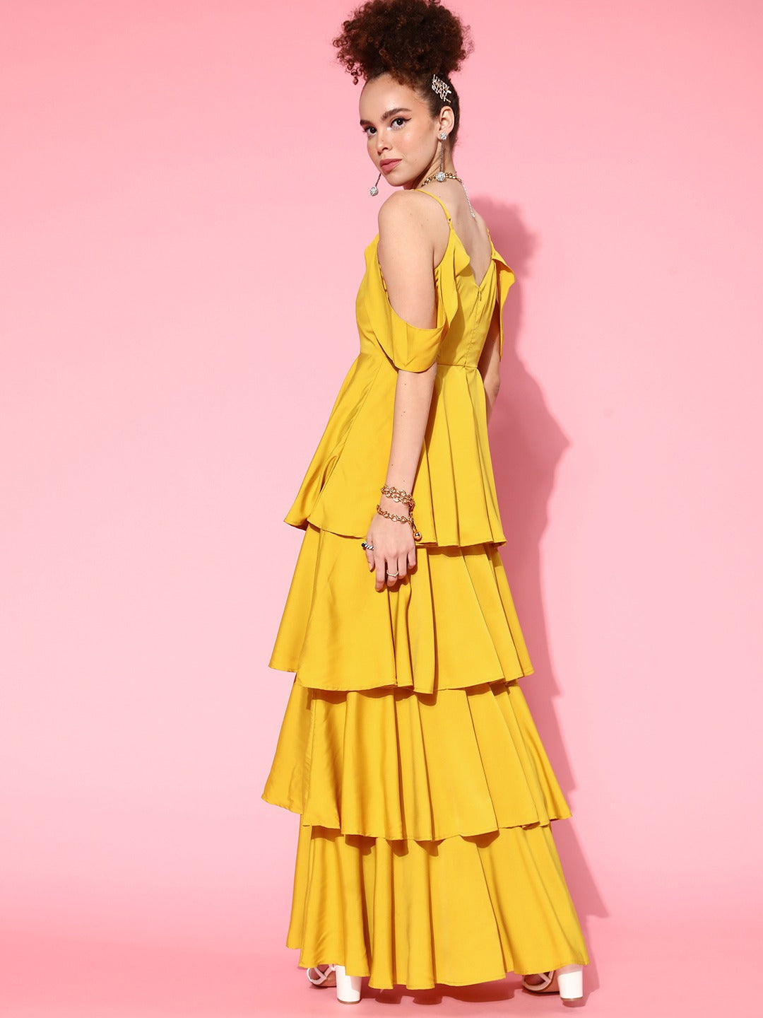 Yellow deals layered dress