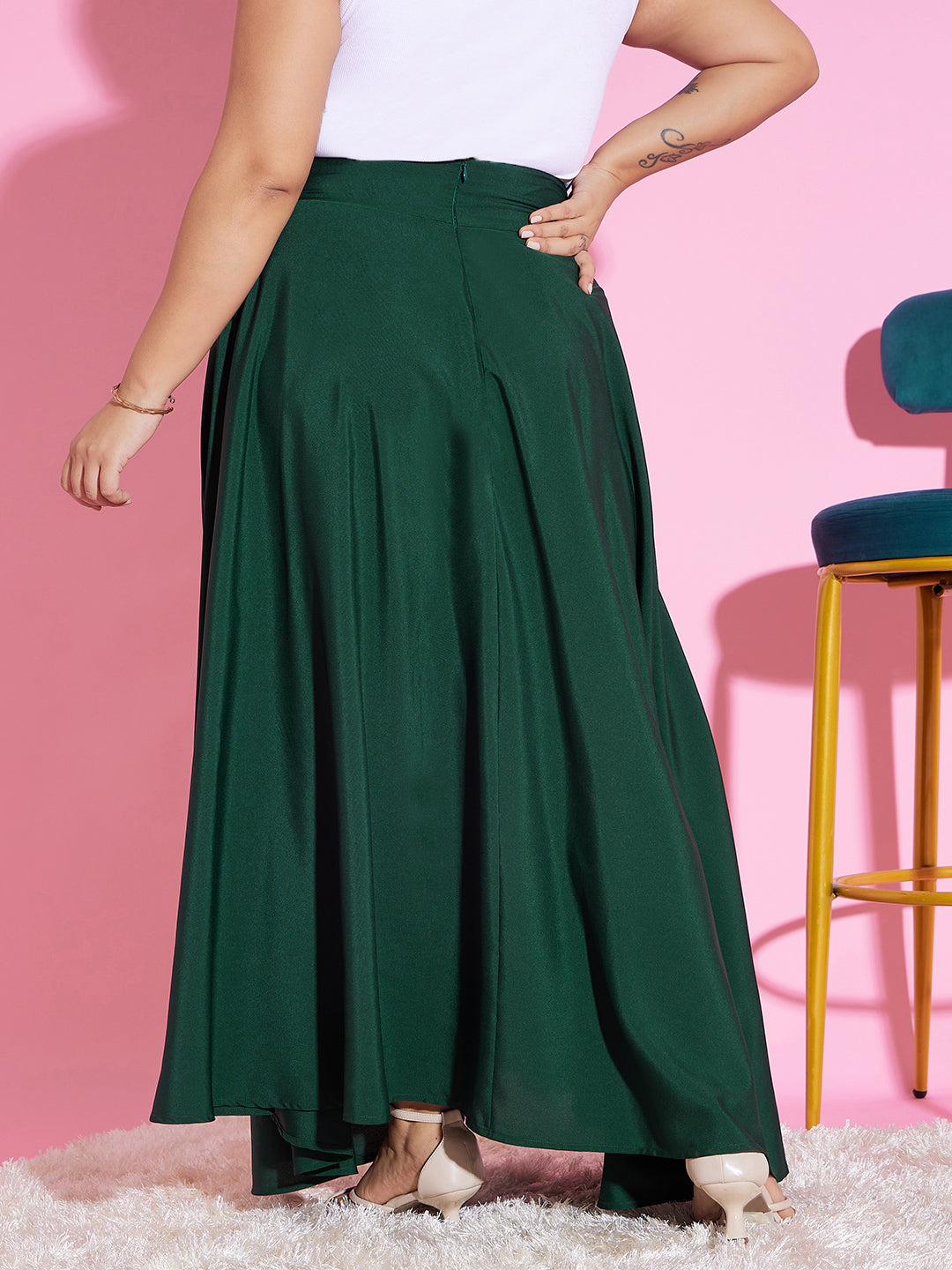 Green maxi 2024 skirt plus size