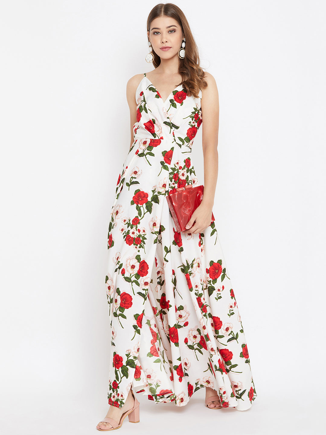 Red white best sale blue maxi dress