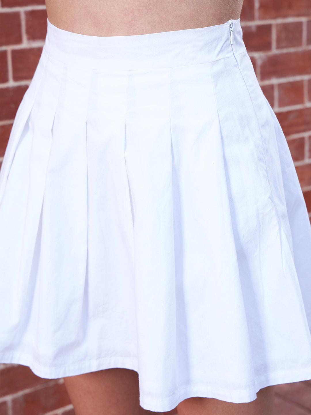 High waisted 2025 white skirt elastic