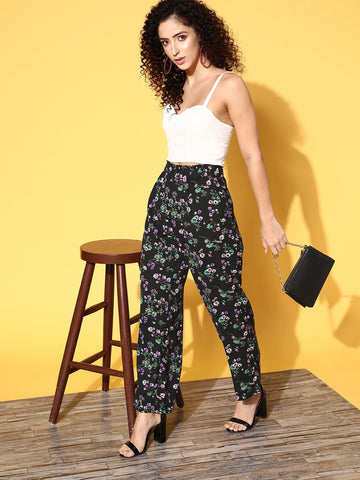 Shannon White  Black Floral Trousers  Want That Trend