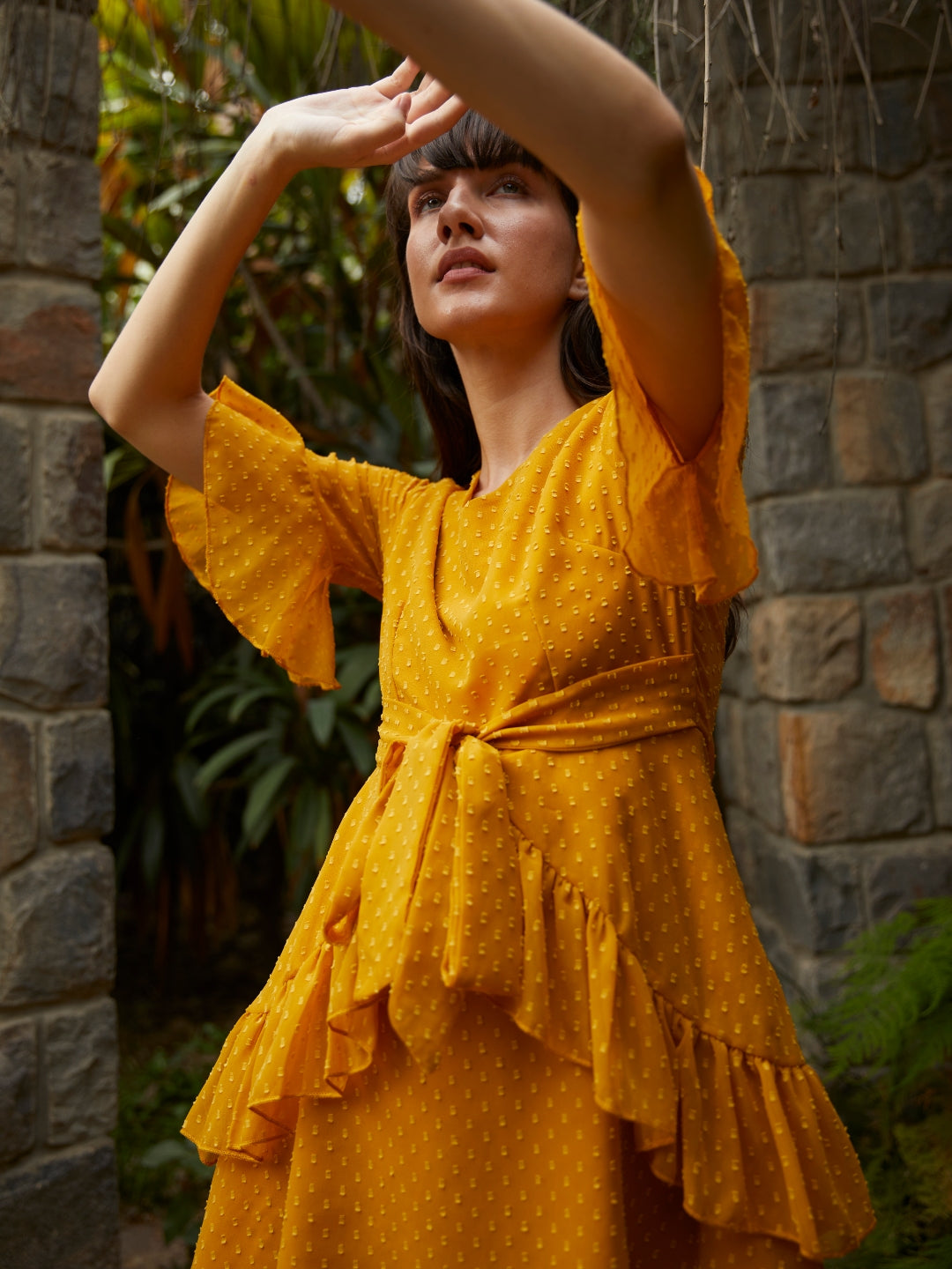 Womens best sale mustard dress