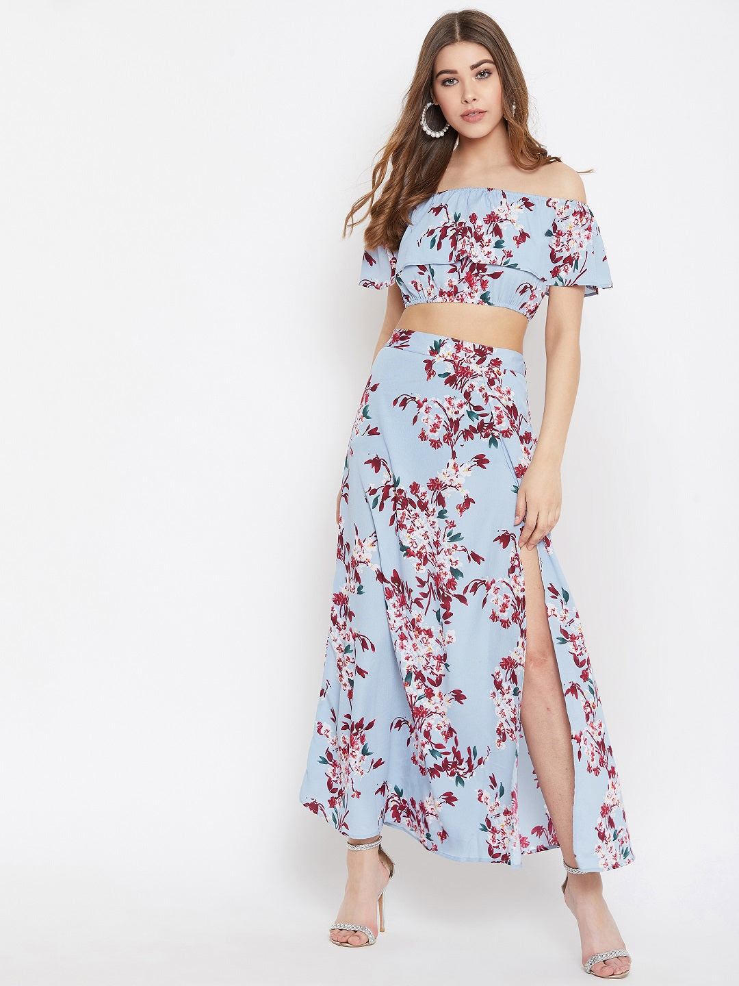 Floral-Print Off-The-Shoulder Flare Dress | NY&Co