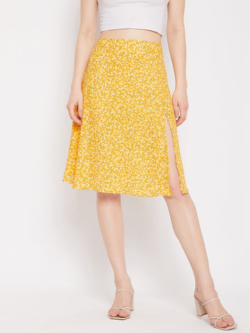 Mango floral outlet midi skirt