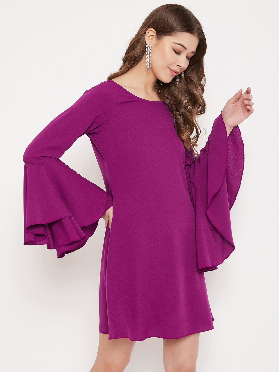 A line mini sales dress with sleeves